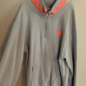 VS PINK Gray Quarter Zip